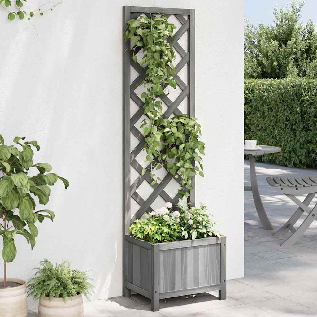 Planter with Trellis 40x30x135 cm Solid Wood Fir