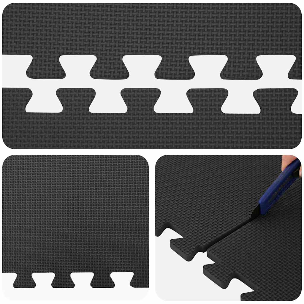 Floor Mats 6 pcs 2.16 m² EVA Foam Black