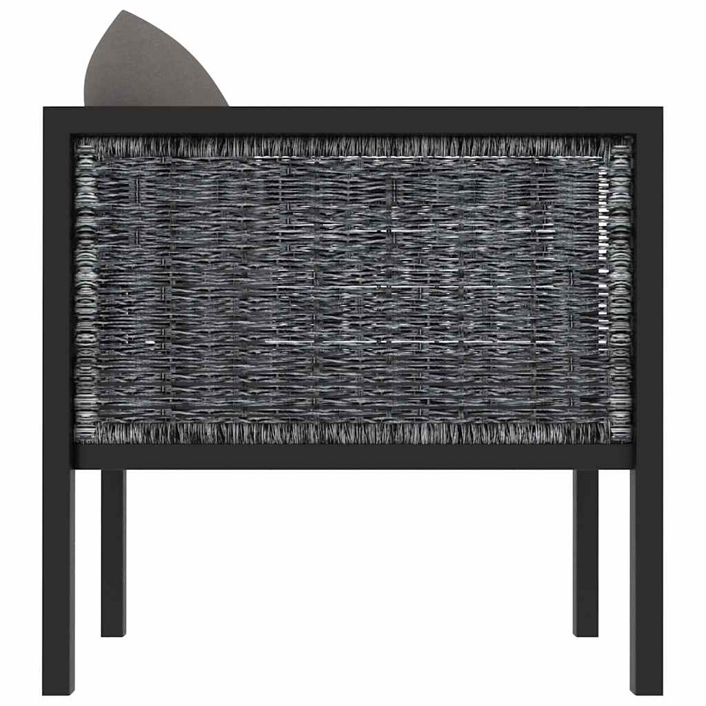 Sectional Sofa with Cushion Poly Rattan Anthracite