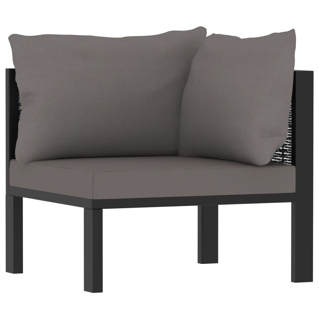 8 Piece Garden Lounge Set with Cushions Poly Rattan Anthracite