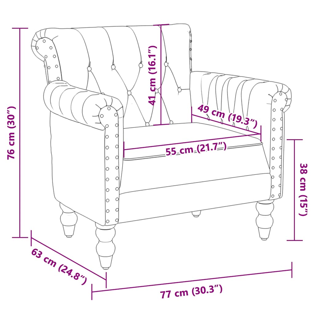 Armchair Brown Real Goat Leather