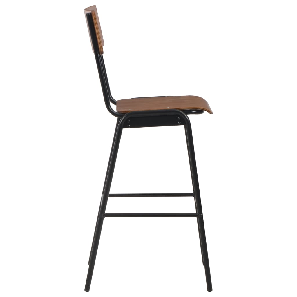 Bar Stools 4 pcs Solid Plywood Steel