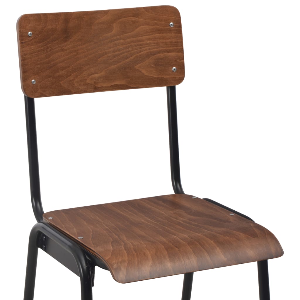 Bar Stools 4 pcs Solid Plywood Steel