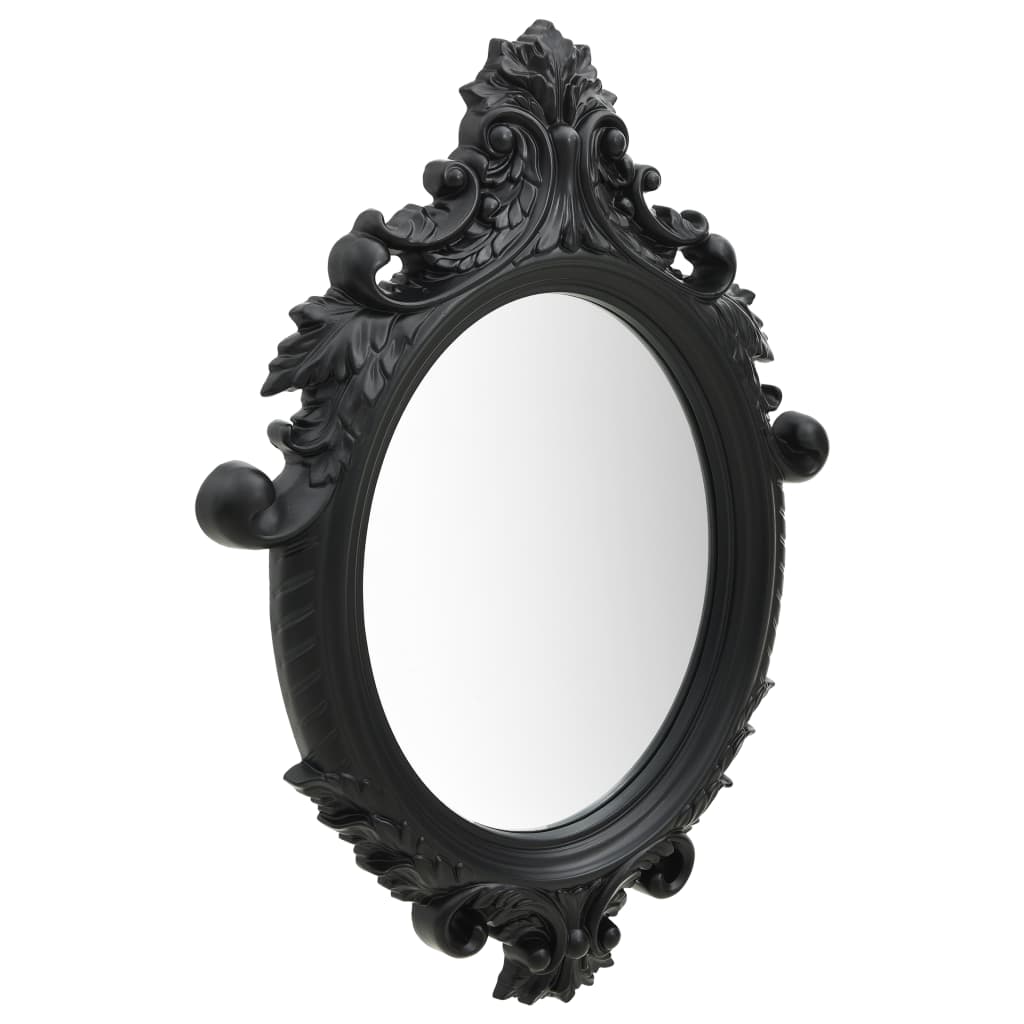 Wall Mirror Castle Style 56x76 cm Black