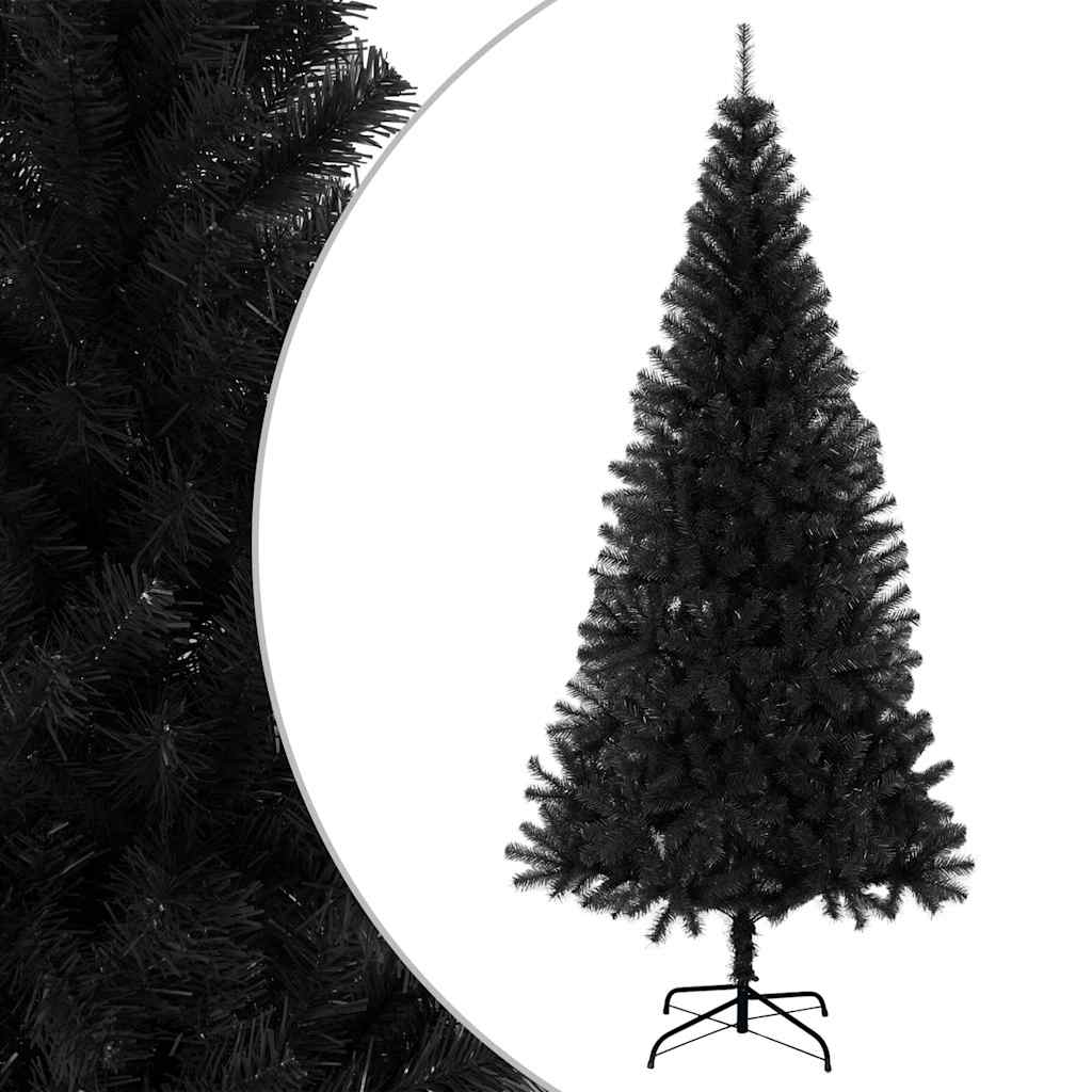 Artificial Christmas Tree with Stand Black 180 cm PVC