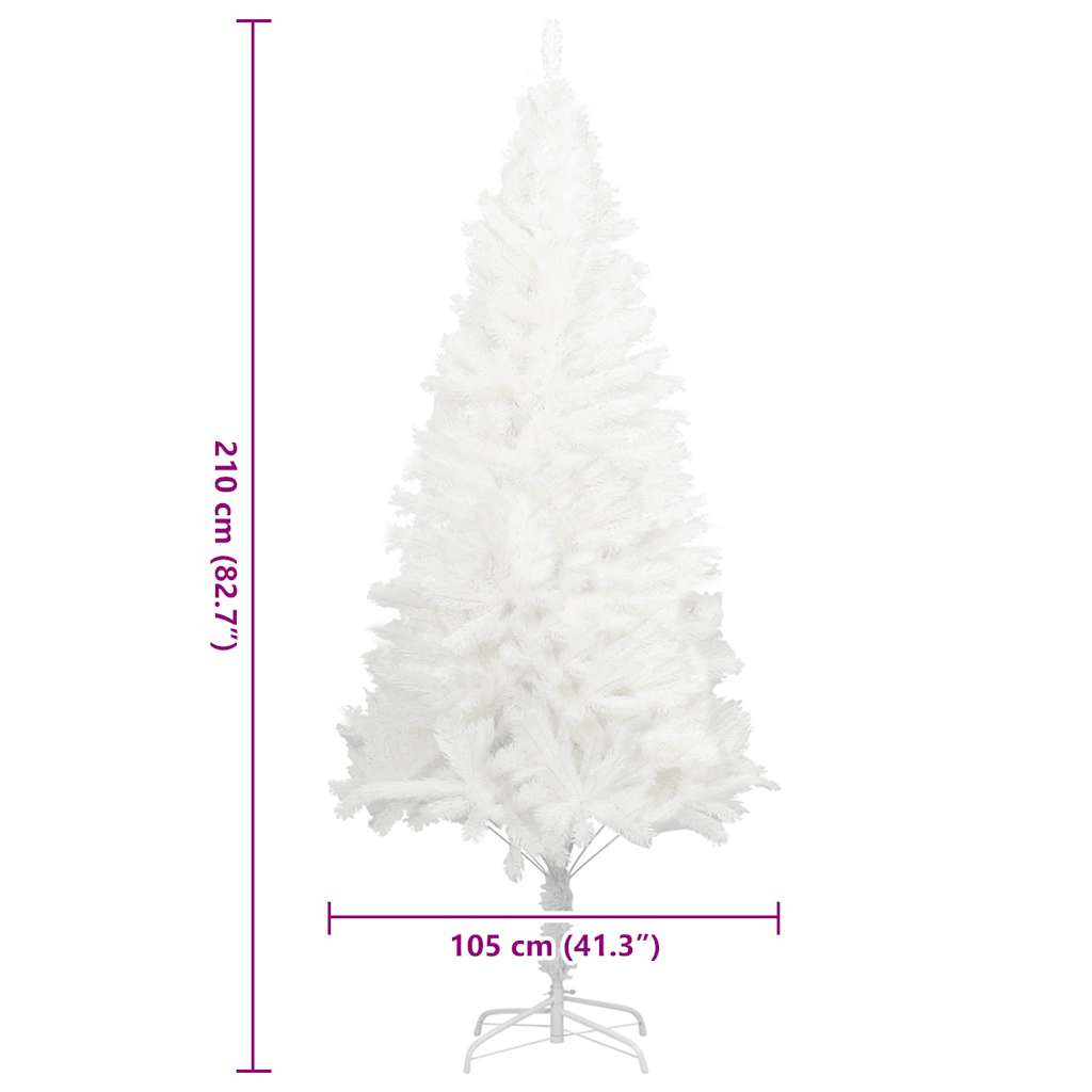 Artificial Christmas Tree Lifelike Needles White 210 cm