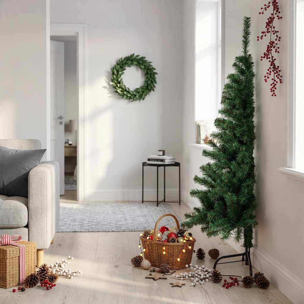 Artificial Half Christmas Tree with Stand Green 150 cm PVC