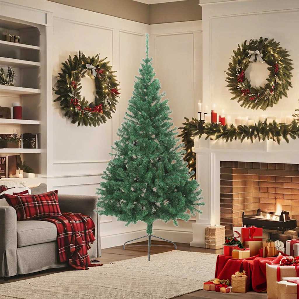 Artificial Half Christmas Tree with Stand Green 180 cm PVC