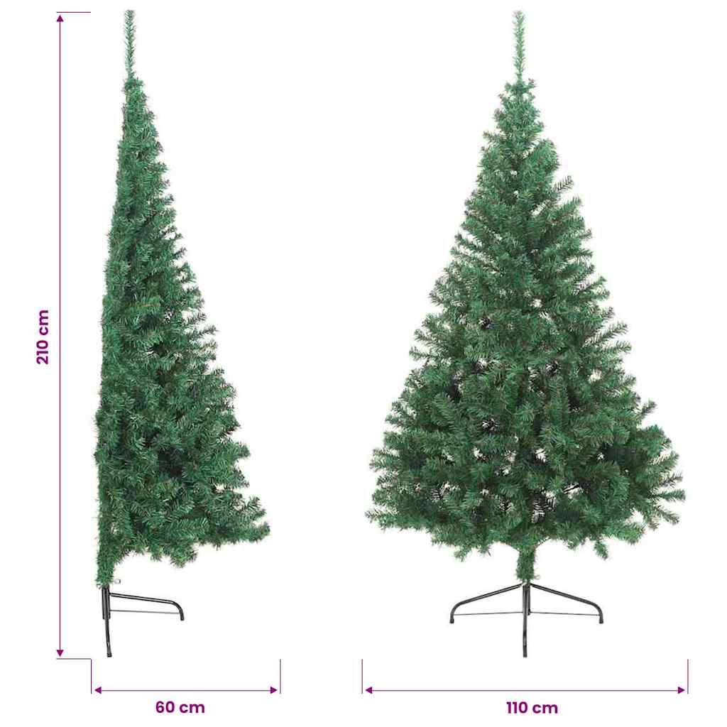 Artificial Half Christmas Tree with Stand Green 210 cm PVC