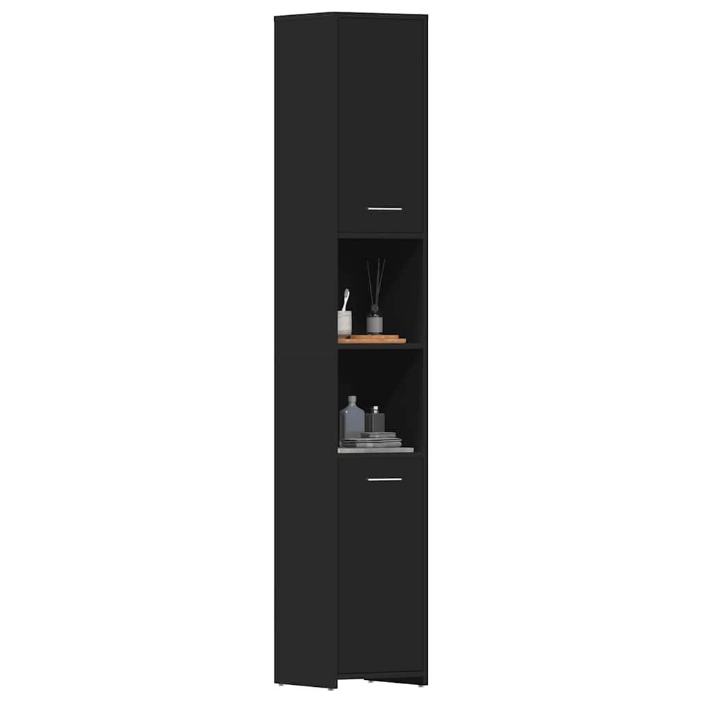 Bathroom Cabinet Black 30x30x183.5 cm Engineered Wood