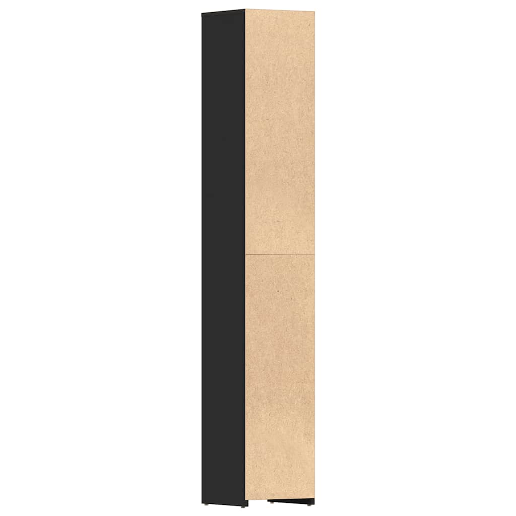 Bathroom Cabinet Black 30x30x183.5 cm Engineered Wood