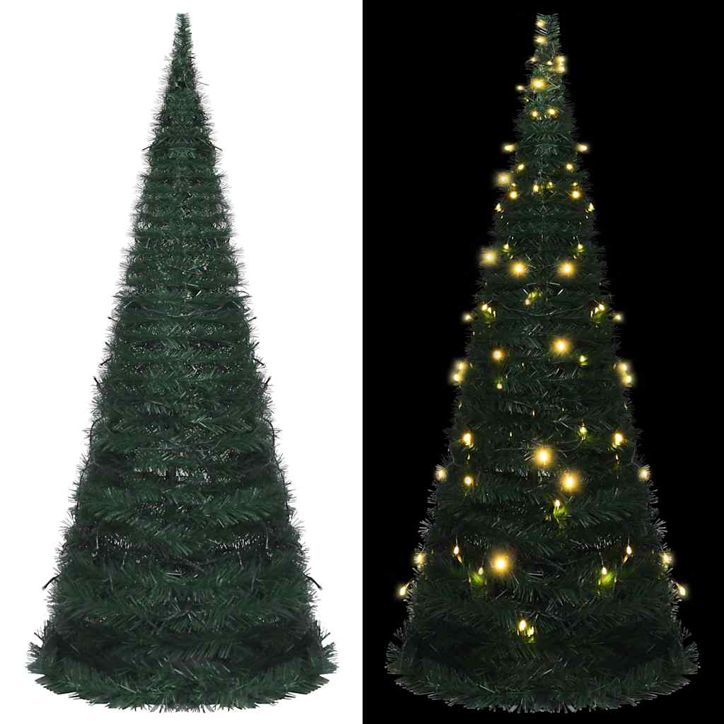 Pop-up String Artificial Pre-lit Christmas Tree Green 150 cm