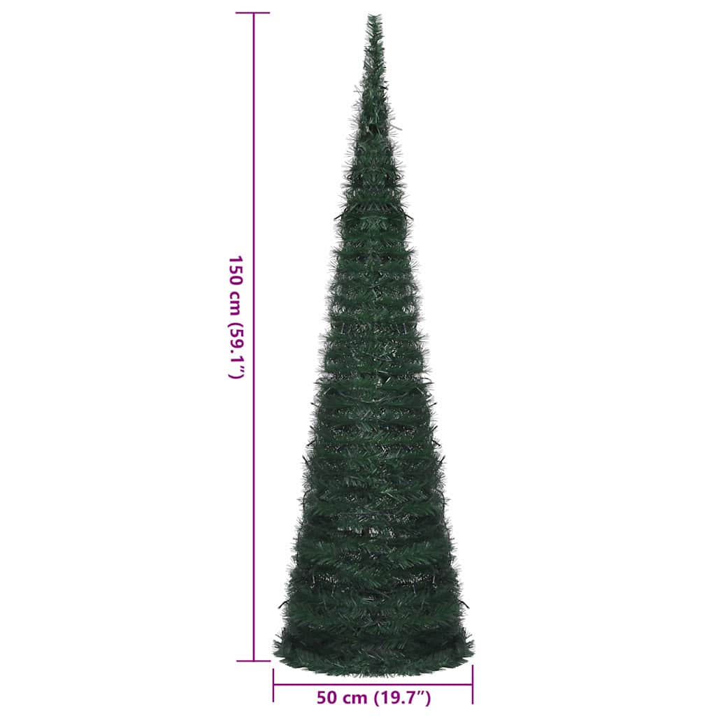 Pop-up String Artificial Pre-lit Christmas Tree Green 150 cm