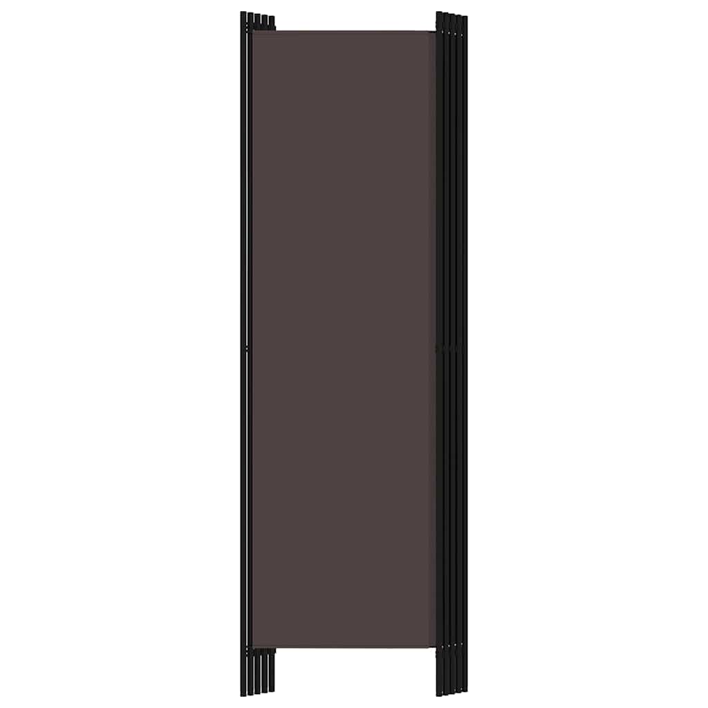 5-Panel Room Divider Brown 250x180 cm