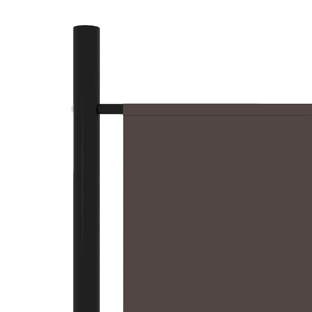 5-Panel Room Divider Brown 250x180 cm