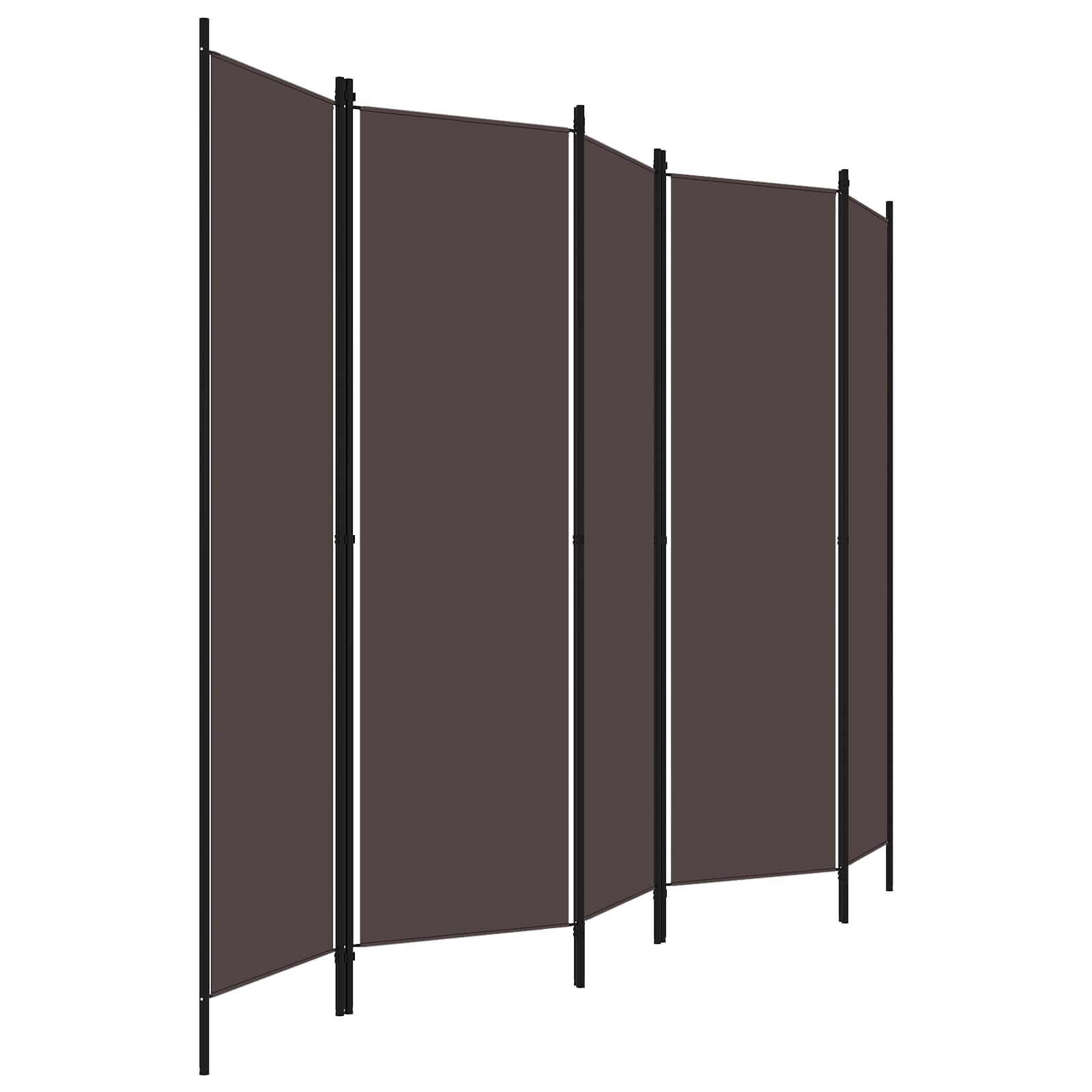 5-Panel Room Divider Brown 250x180 cm