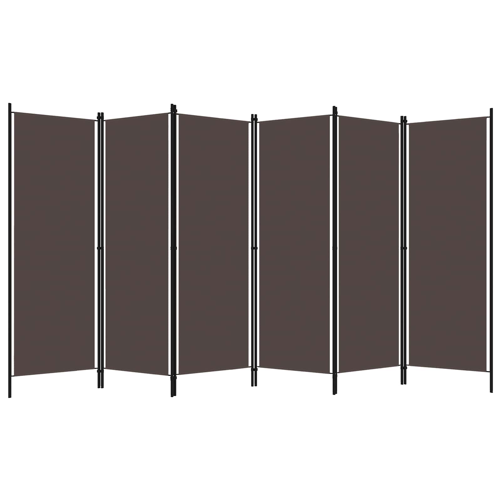 6-Panel Room Divider Brown 300x180 cm