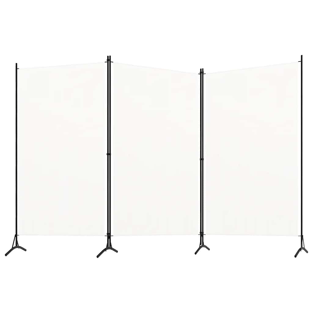 3-Panel Room Divider White 260x180 cm Fabric