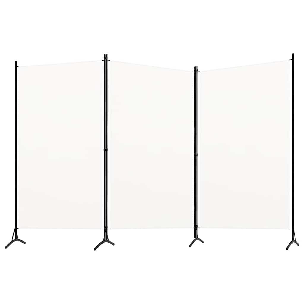 3-Panel Room Divider White 260x180 cm Fabric
