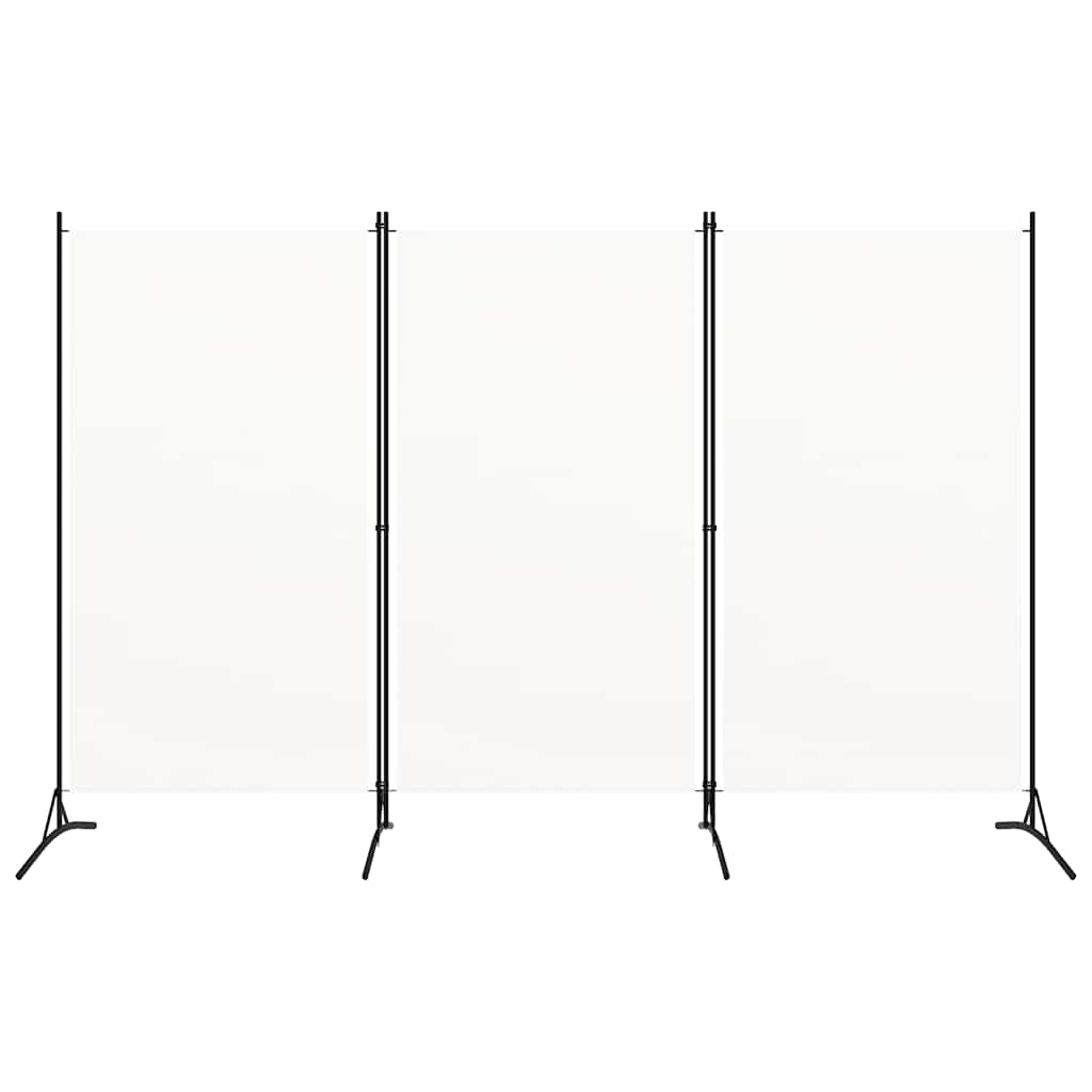 3-Panel Room Divider White 260x180 cm Fabric