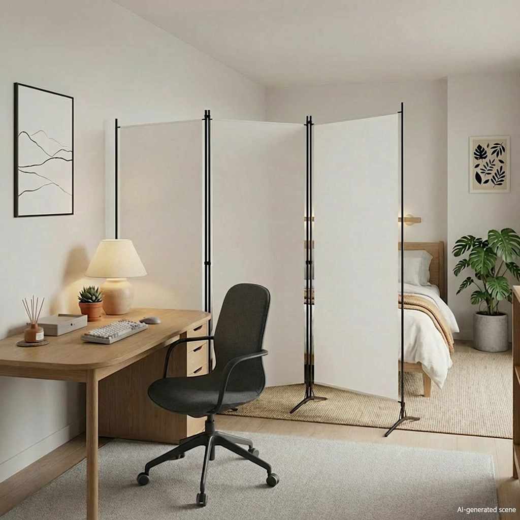 3-Panel Room Divider White 260x180 cm Fabric