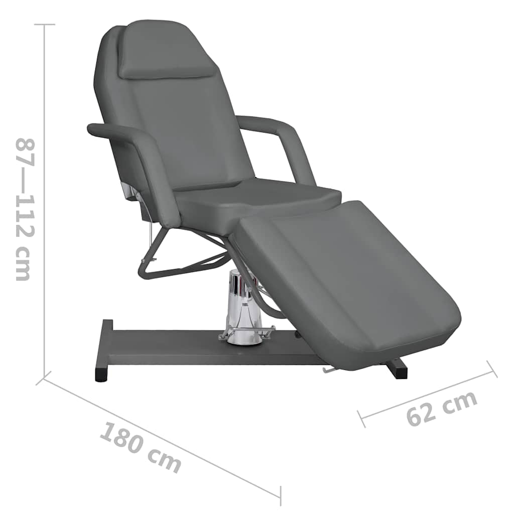 Massage Table Grey 180x62x(87-112) cm