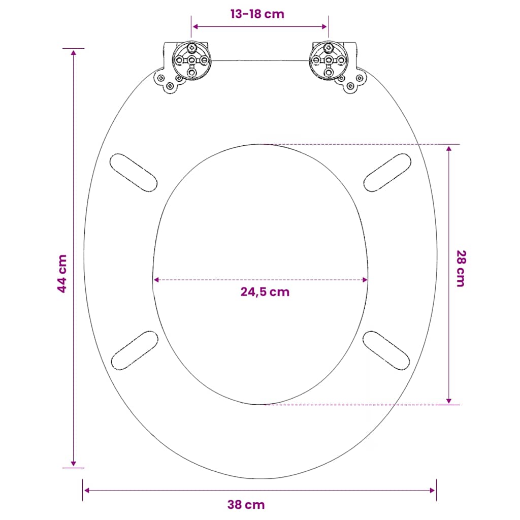 WC Toilet Seat with Lid MDF Beach Design