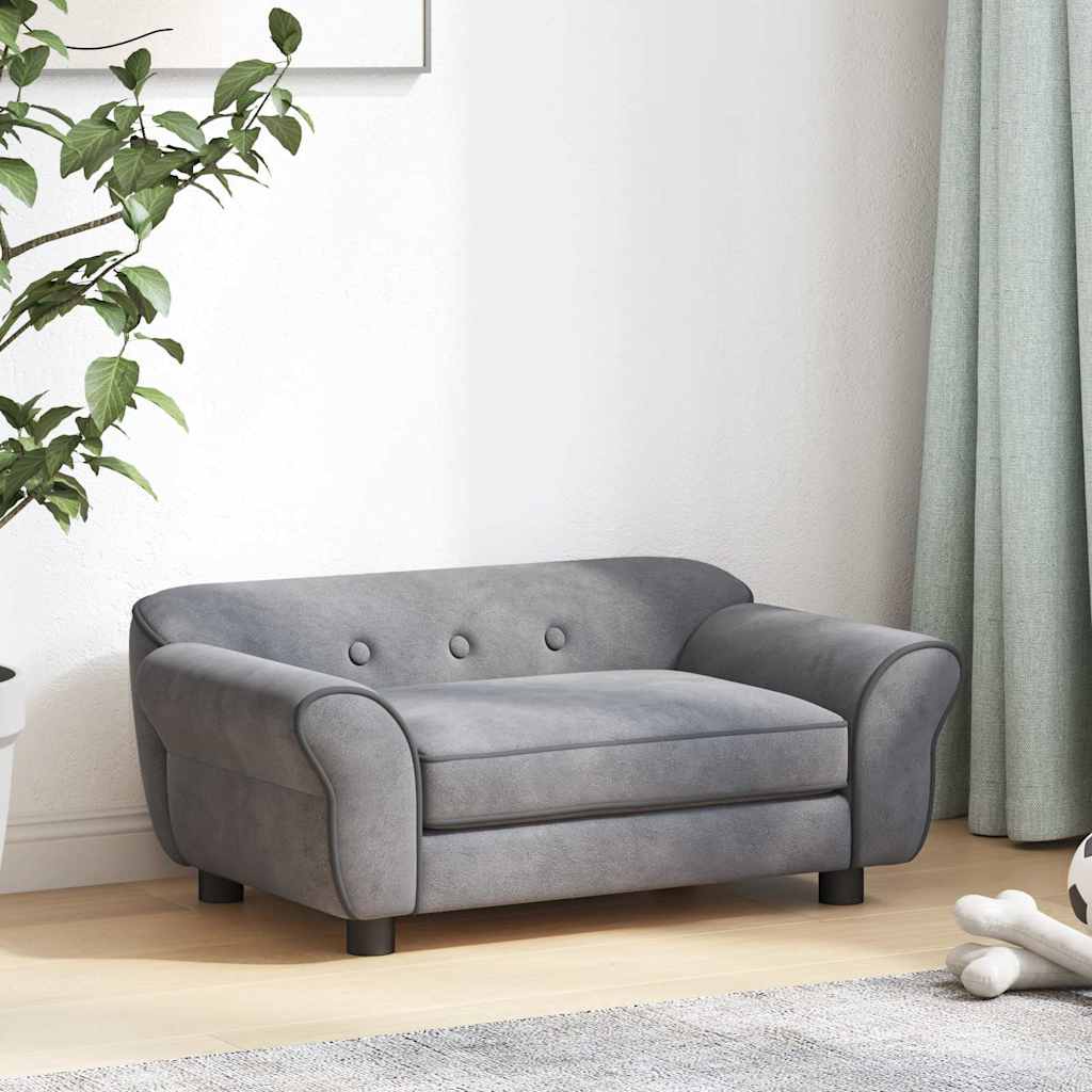 Dog Sofa Grey 72x45x30 cm Plush