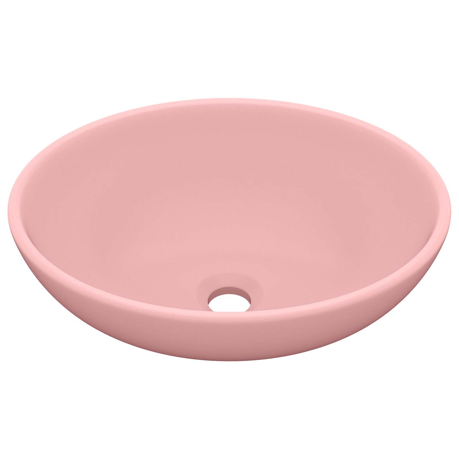 Luxury Basin Oval-shaped Matt Pink 40x33 cm Ceramic