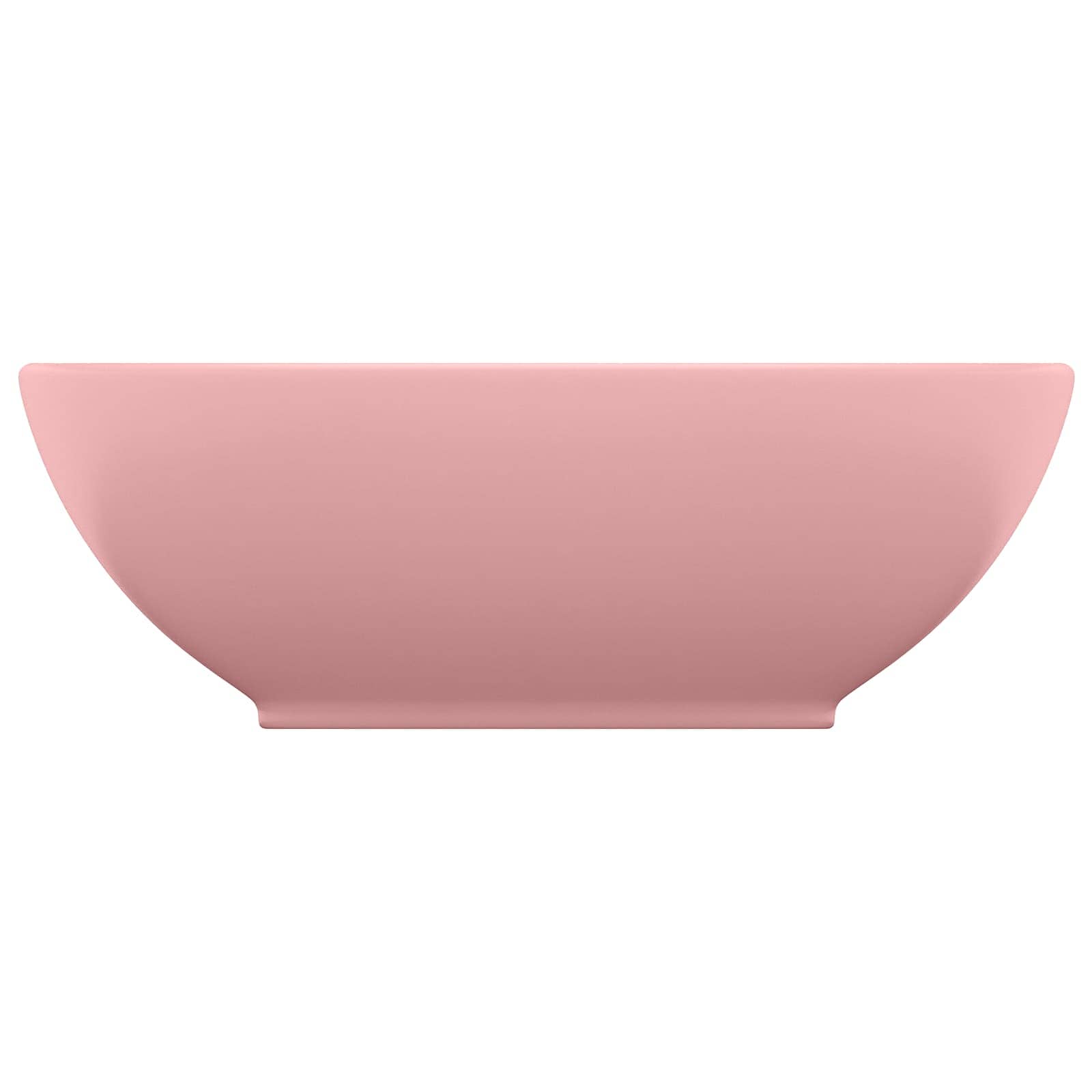 Luxury Basin Oval-shaped Matt Pink 40x33 cm Ceramic