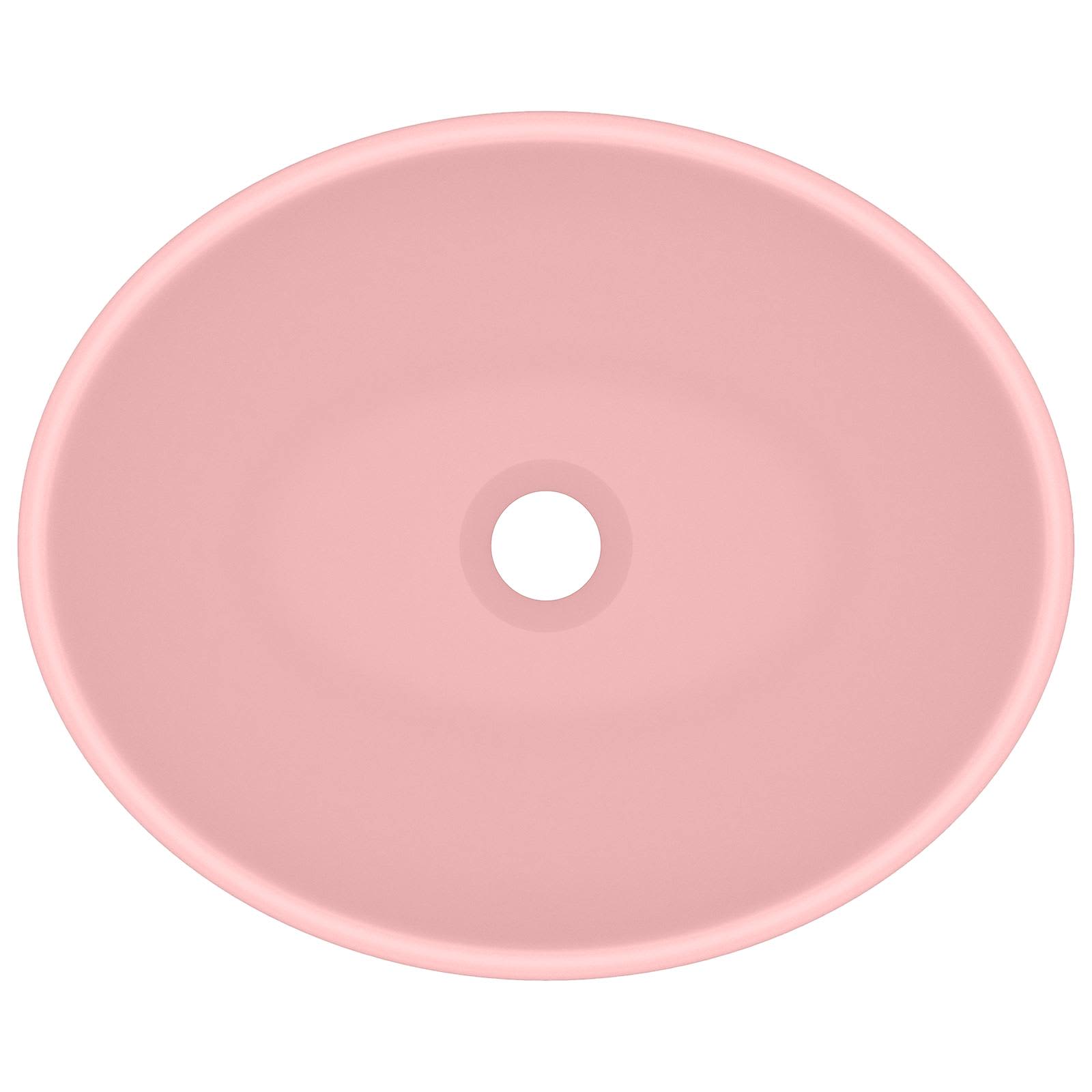Luxury Basin Oval-shaped Matt Pink 40x33 cm Ceramic
