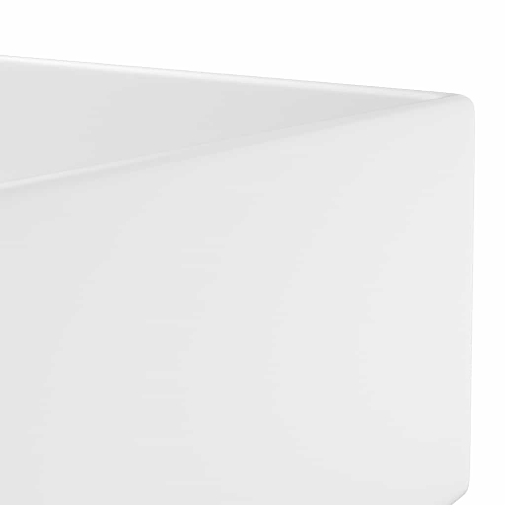Bathroom Sink with Overflow Ceramic Matt White