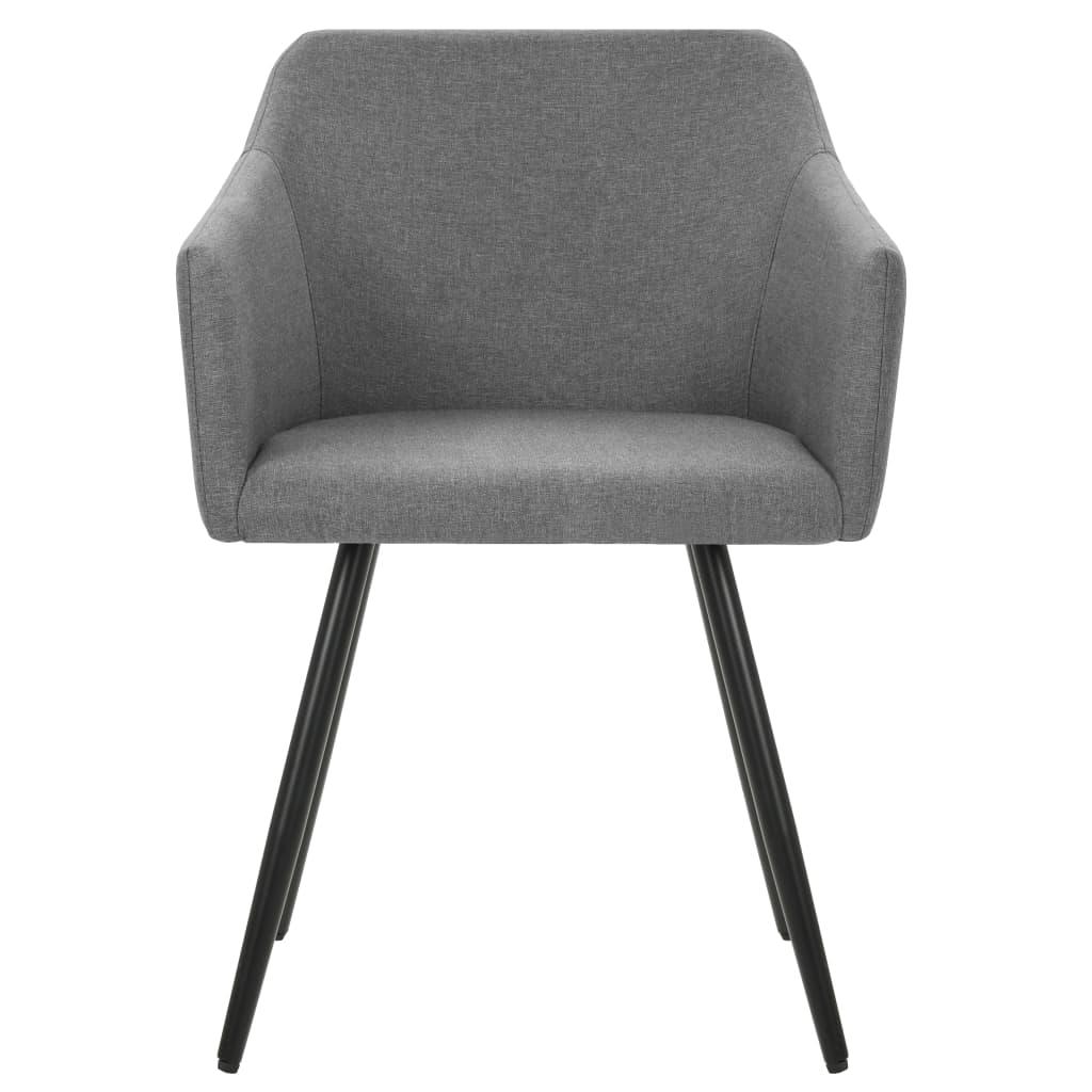 Dining Chairs 2 pcs Light Grey Fabric