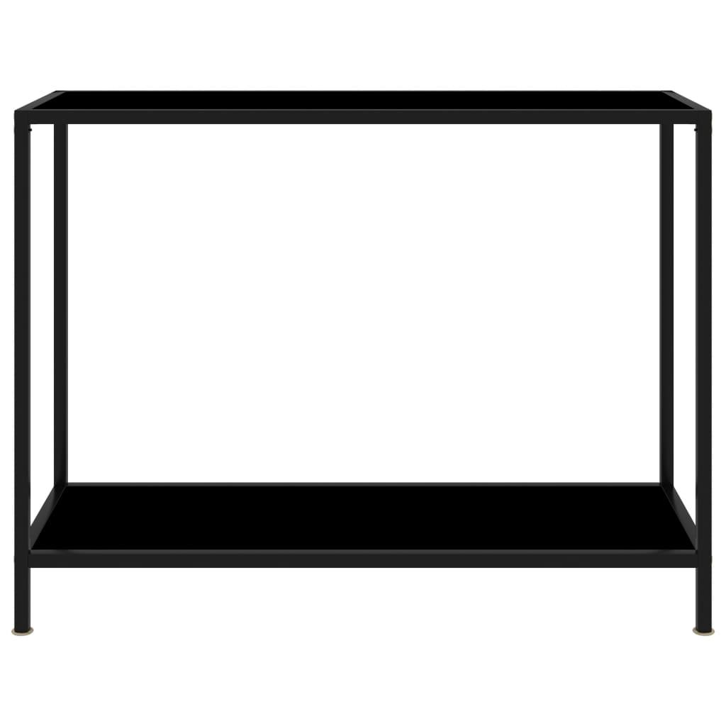 Console Table Black 100x35x75 cm Tempered Glass