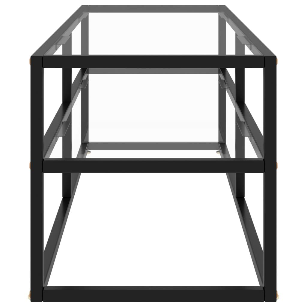 TV Cabinet Black with Tempered Glass 120x40x40 cm