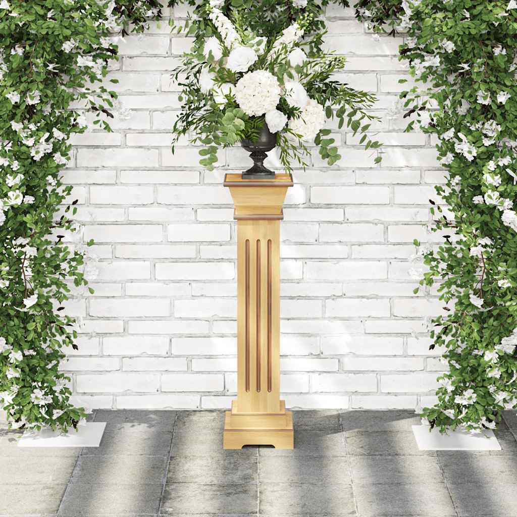 Classic Square Pillar Plant Stand Light Wood 17x17x66 cm MDF
