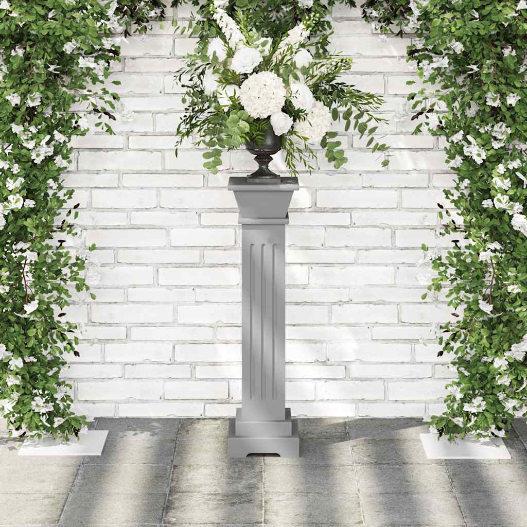 Classic Square Pillar Plant Stand Grey 17x17x66 cm MDF