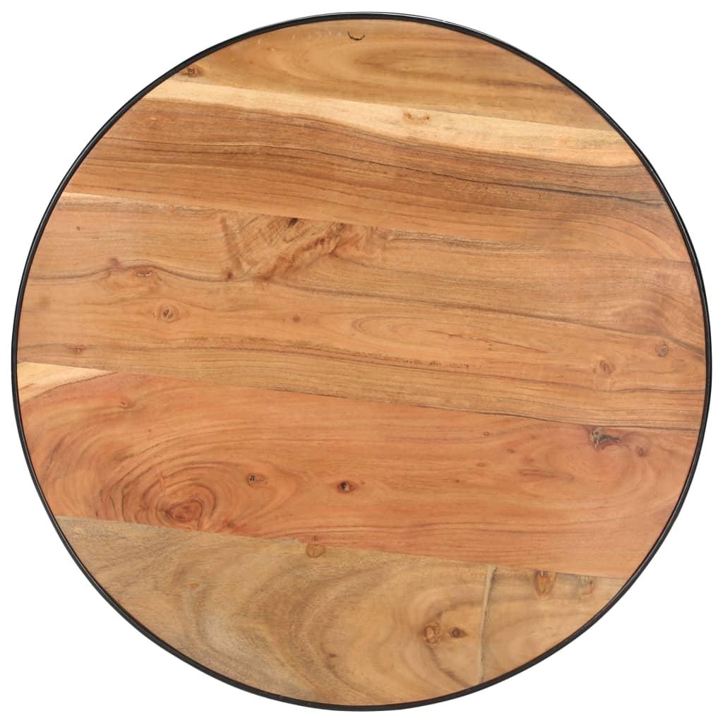 Coffee Table Black 68x68x36 cm Solid Acacia Wood