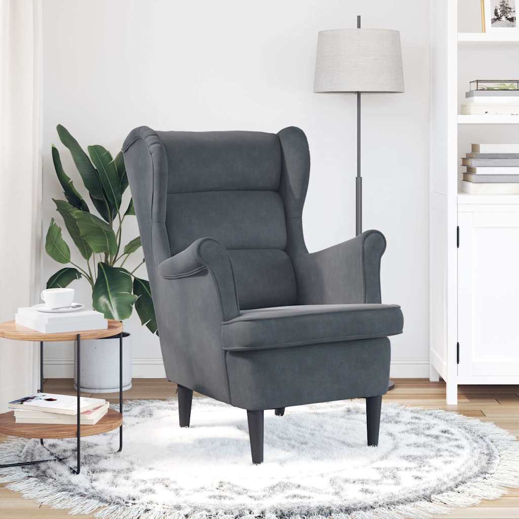 Armchair Dark Grey Velvet