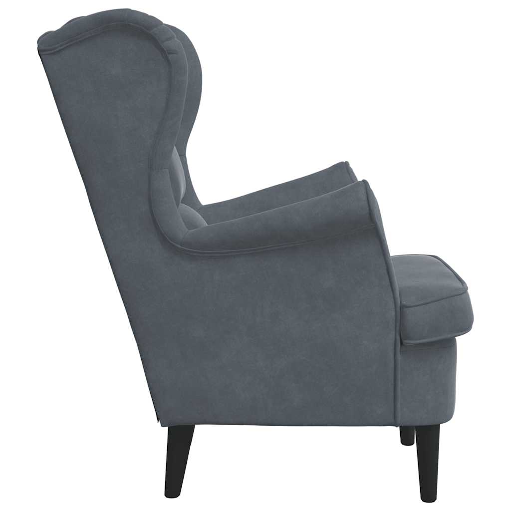 Armchair Dark Grey Velvet