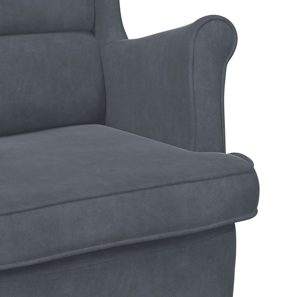 Armchair Dark Grey Velvet