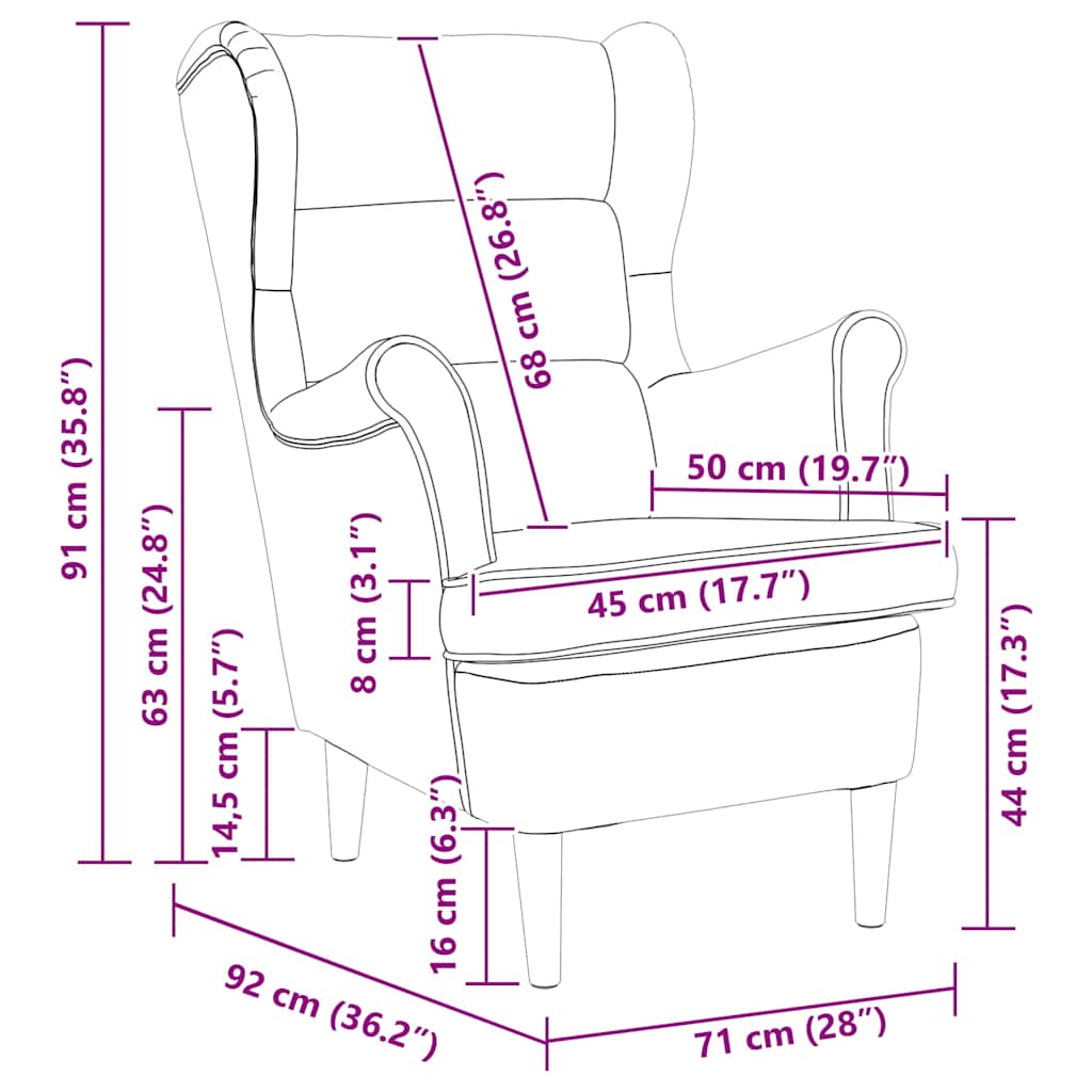 Armchair Dark Grey Velvet