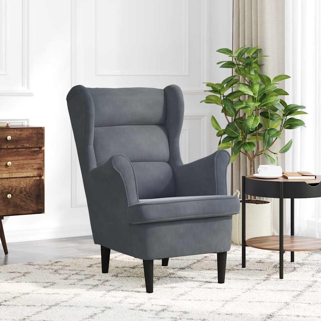Armchair Dark Grey Velvet