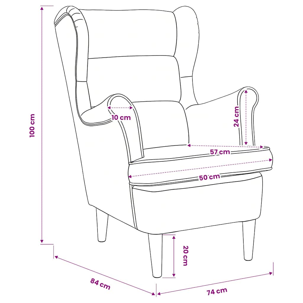 Armchair Black Velvet