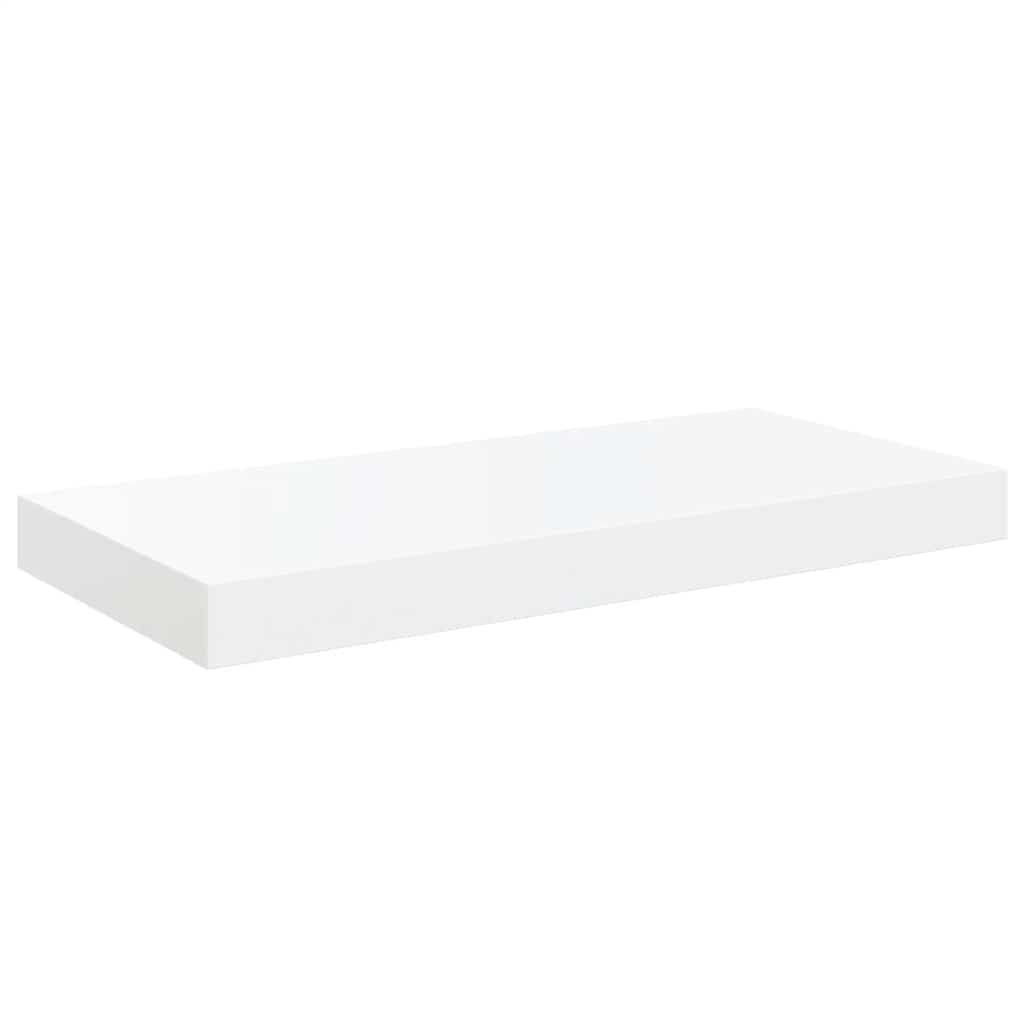 Floating Wall Shelves 2 pcs High Gloss White 50x23x3.8 cm MDF