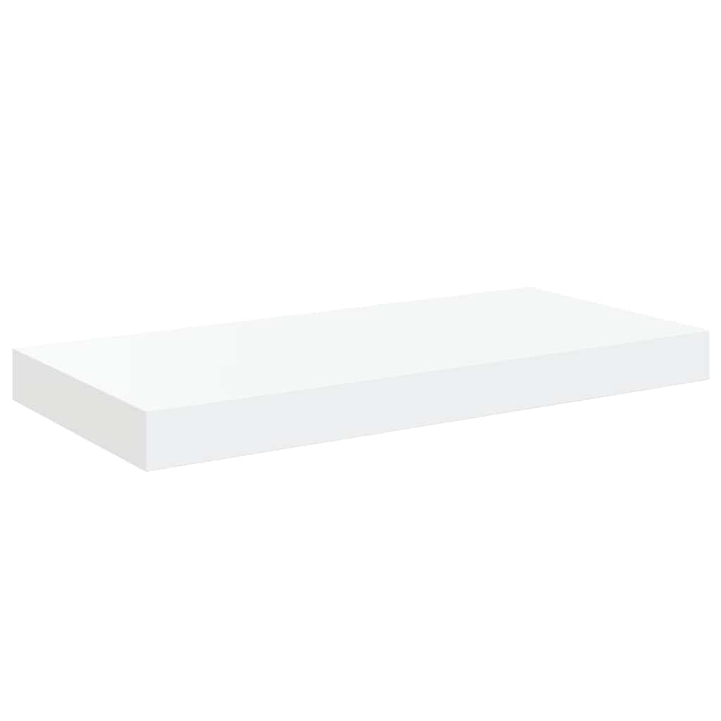 Floating Wall Shelves 2 pcs High Gloss White 50x23x3.8 cm MDF