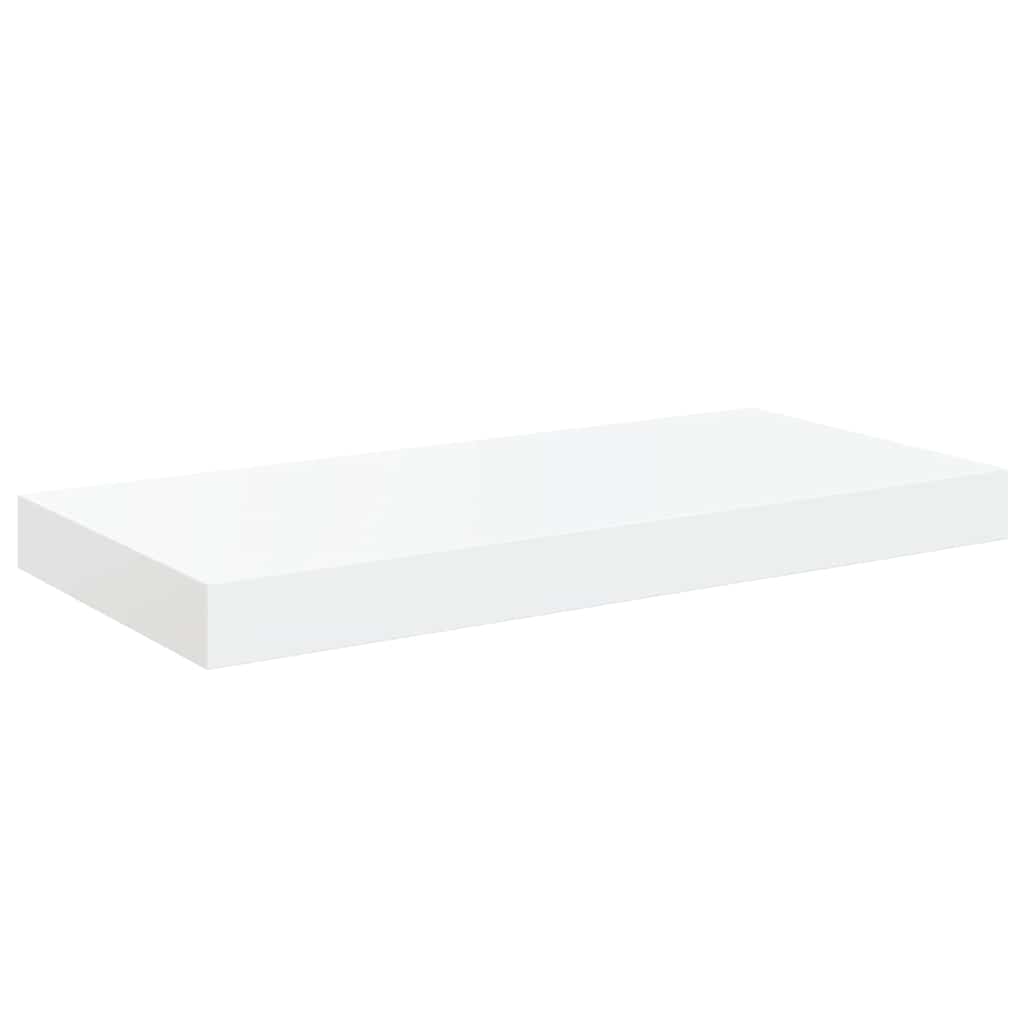 Floating Wall Shelves 2 pcs High Gloss White 50x23.5x3.8 cm MDF