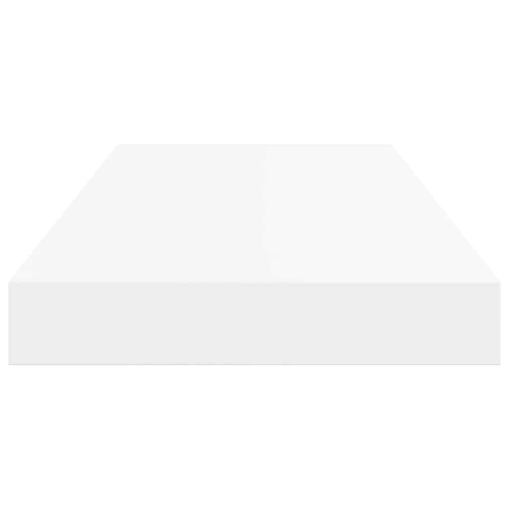Floating Wall Shelves 2 pcs High Gloss White 50x23x3.8 cm MDF