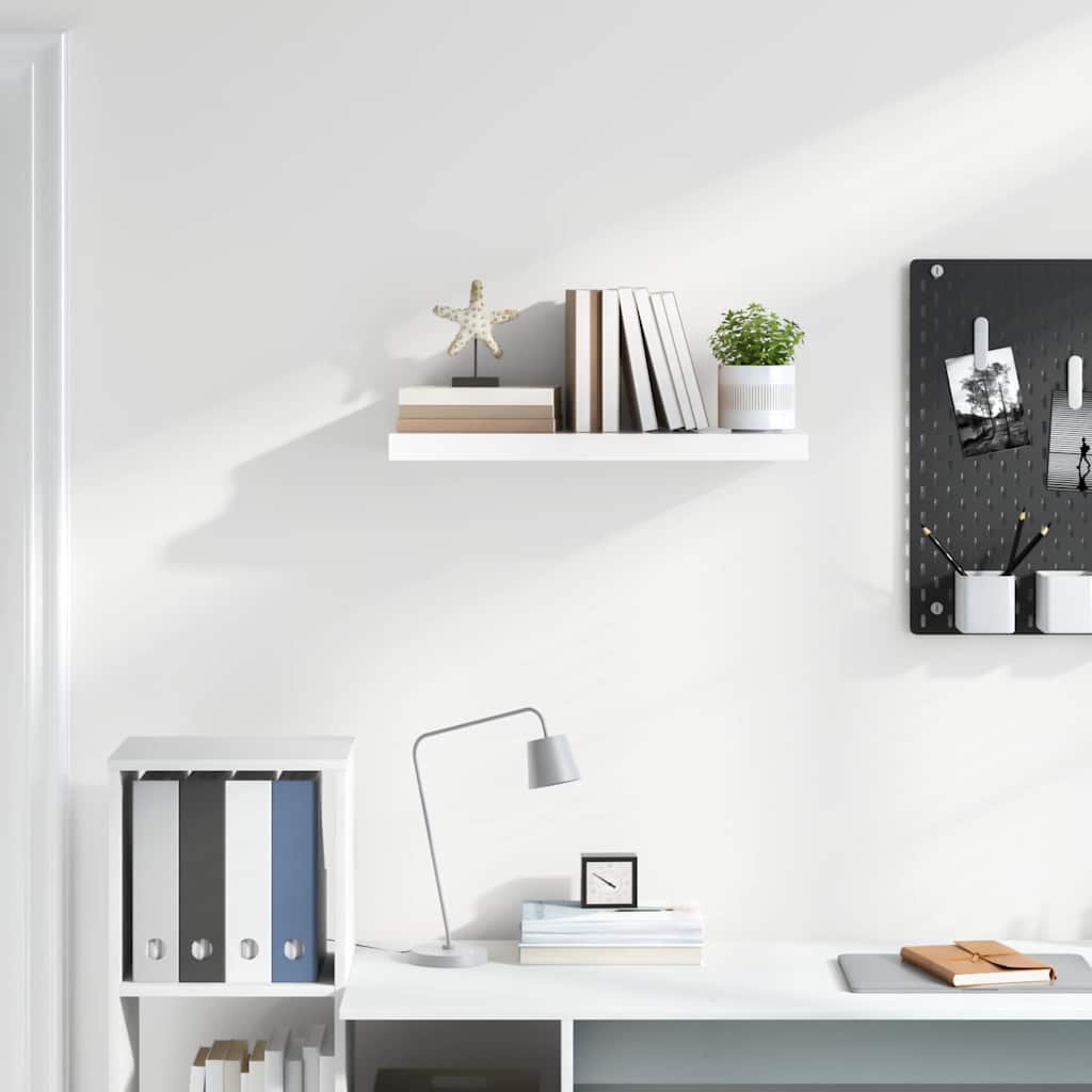Floating Wall Shelf High Gloss White 60x23.5x3.8 cm MDF