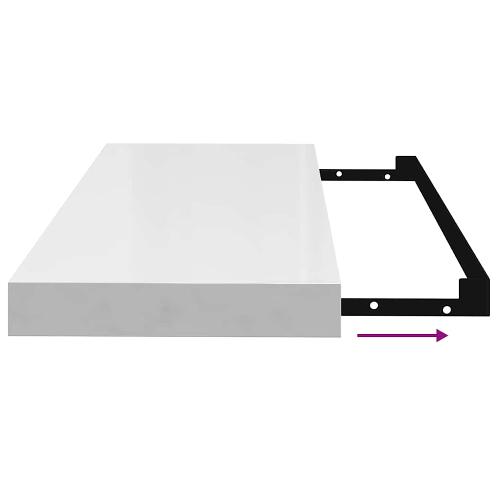 Floating Wall Shelf High Gloss White 60x23.5x3.8 cm MDF